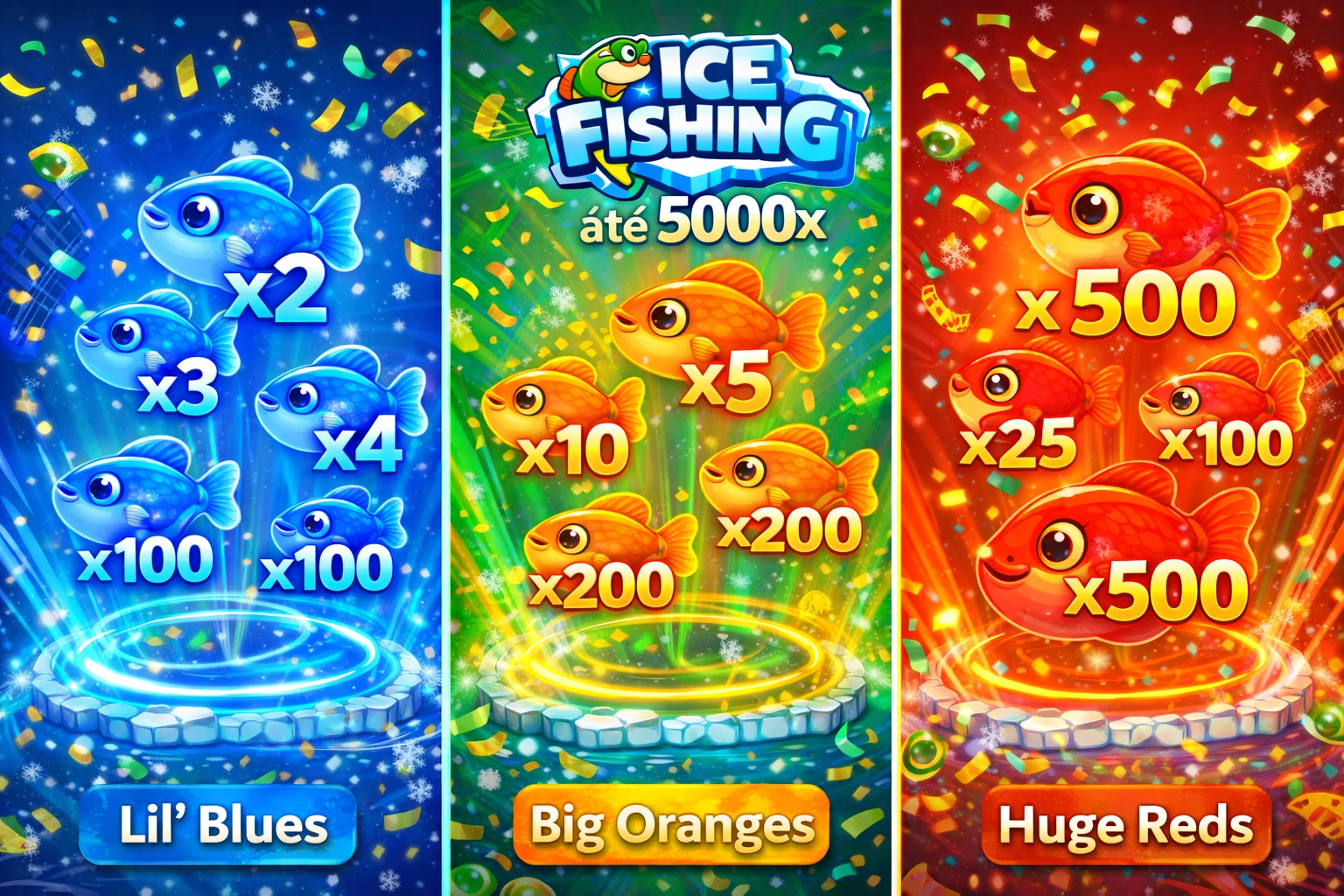 Les segments bonus de l'Ice Fishing Casino